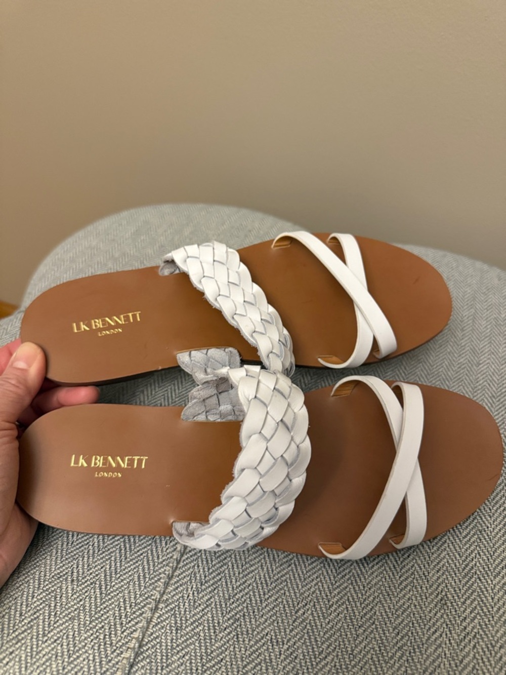 NEW LK Bennett White Braided and Strappy Slide Sandals. Eur size 40 - Picture 2 of 5